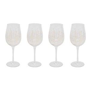 Lot de 4 verres à vin Lunis 38cl doré