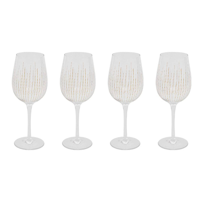 Lot de 4 verres à vin Lunis 38cl doré