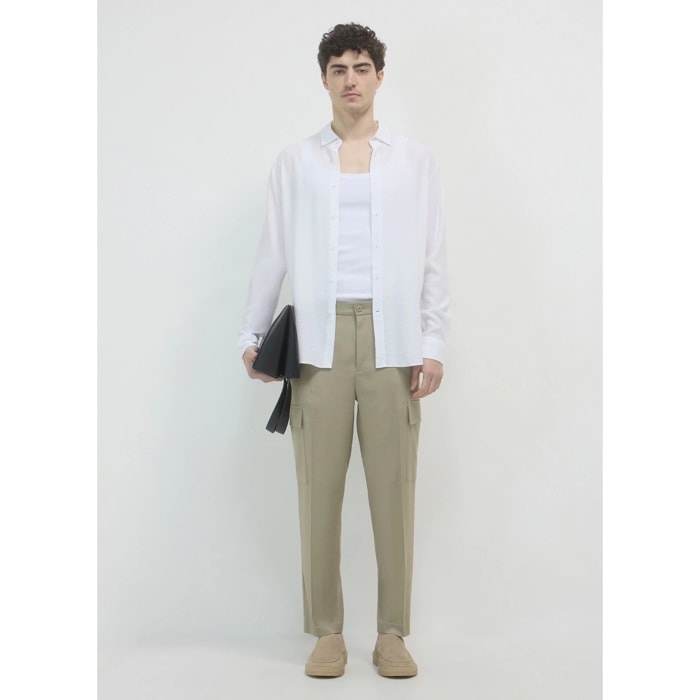 Pantaloni cargo tinta unita