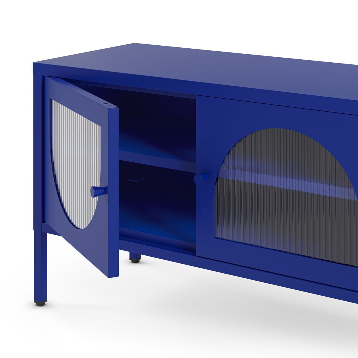 Meuble TV 2 portes 2 niches en métal - YSIA