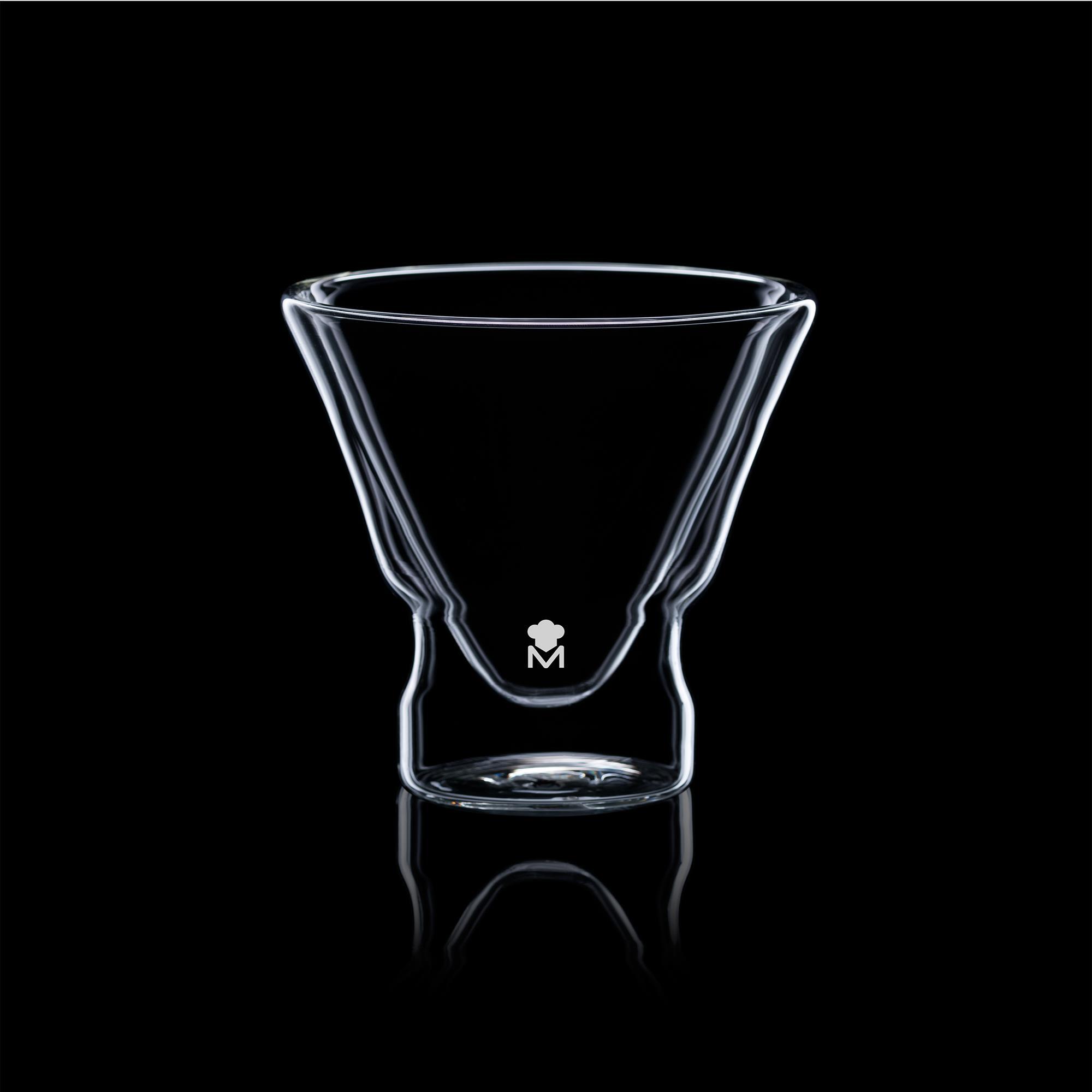 Juego de vasos de coctel de doble pared 230ml en vidrio borosilicato alta resistencia