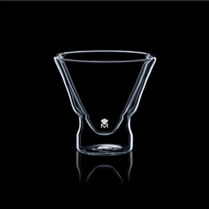 Juego de vasos de coctel de doble pared 230ml en vidrio borosilicato alta resistencia