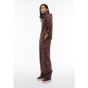 Pantaloni cargo in canvas tinto capo