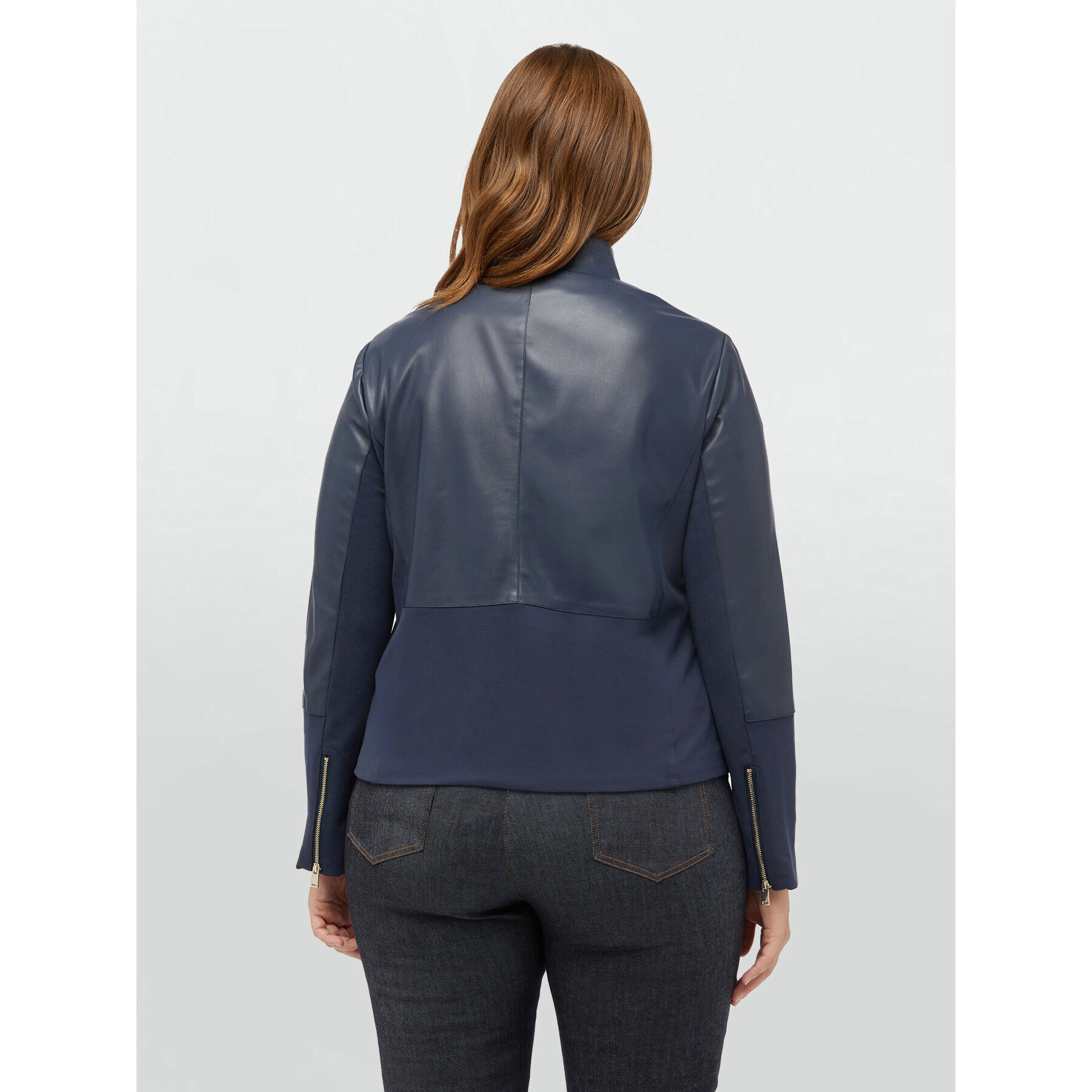 Fiorella Rubino - Chaqueta biker con inserciones - Azul