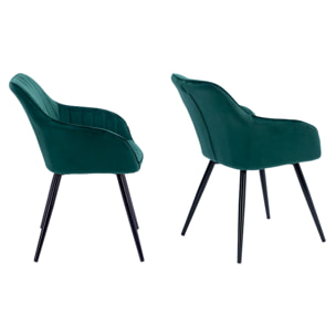 Chaise en velours BERTILLE verte