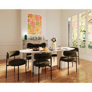 Lot de 2 chaises de salle à manger design moderne, velours vert