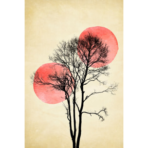 Tableau abstrait Lune et soleil d'hiver Tableau alu Dibond