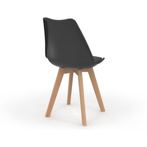 Chaises Nordia pieds bois de hêtre - Mix color - Gris, gris clair, bleu, blanc