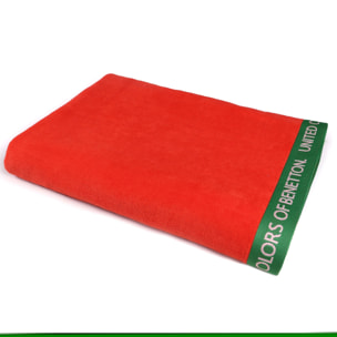 SET 2 TOALLA DE PLAYA 90X160CM 380GSM VELOUR 100%ALGODON ROJO  BENETTON