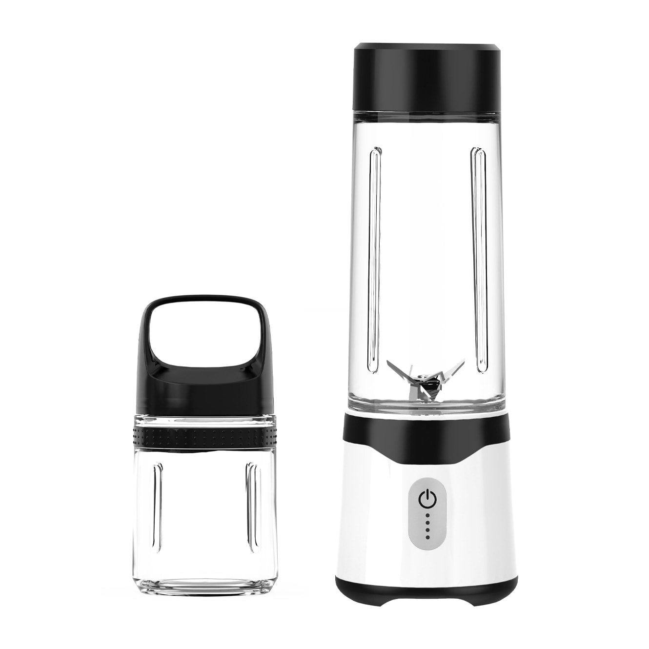 Batidora portátil 7S dos vasos de 300 y 500 ml con 6 cuchillas de acero inoxidable, con 150W y batería recargable de 4000mAh.