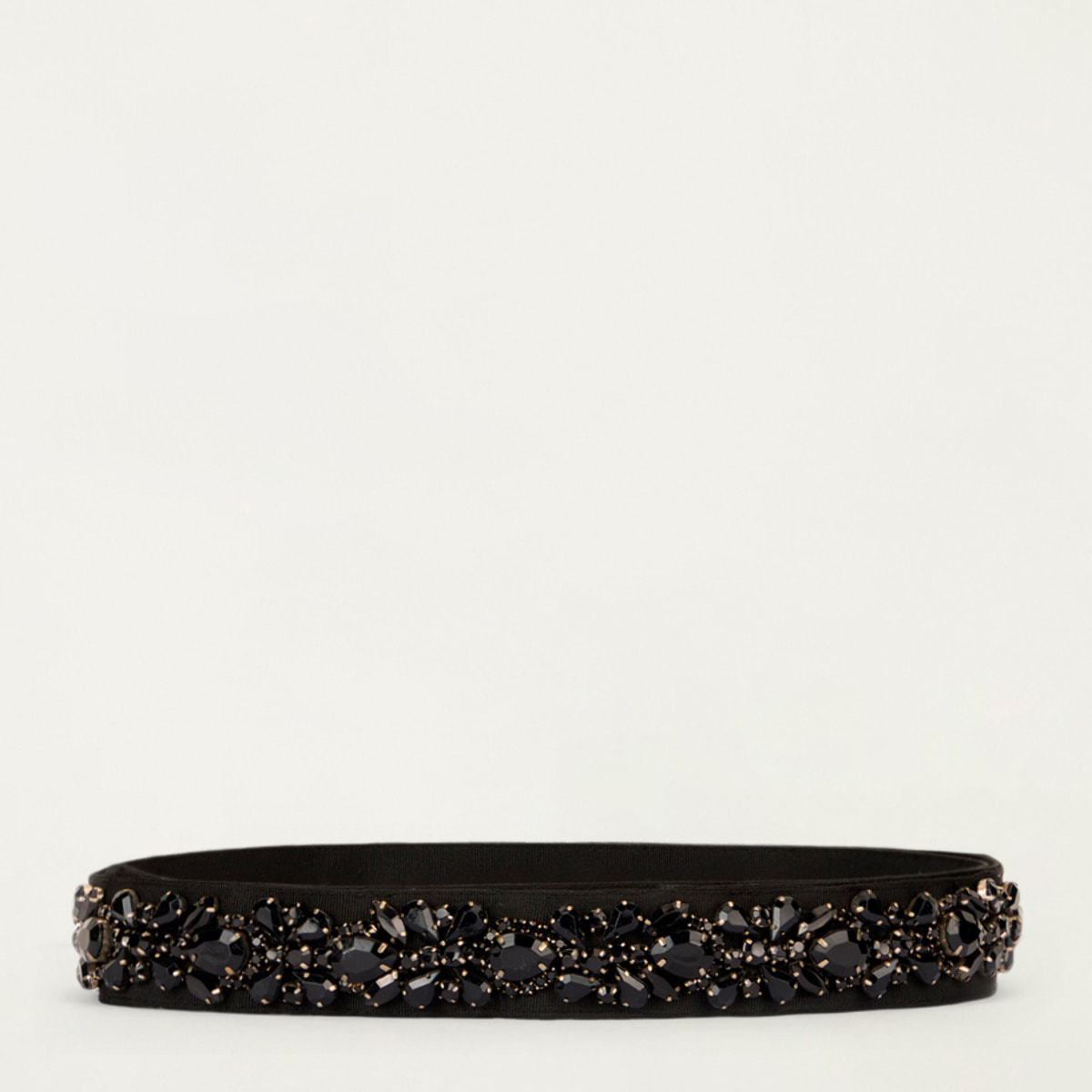 Oltre - Grosgrain belt with stones - Negro