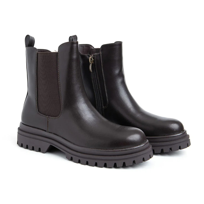 Biker con elastico laterale e fondo chunky - MARRONE