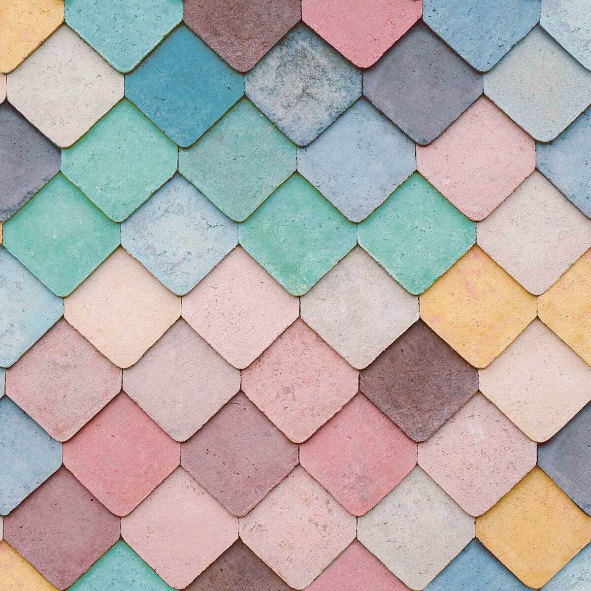Papier peint écailles pastel multicouleur