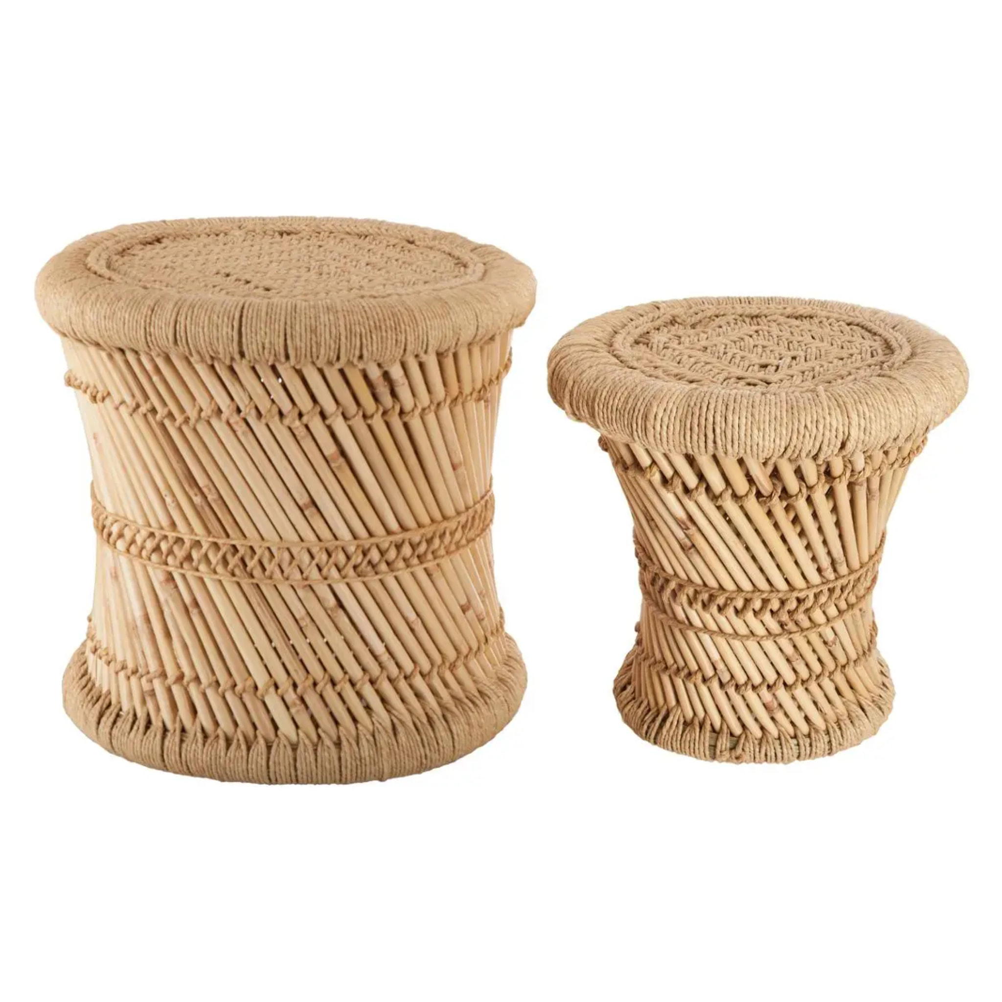 Lot de 2 tables gigognes "Ilyan" bambou D30/37cm