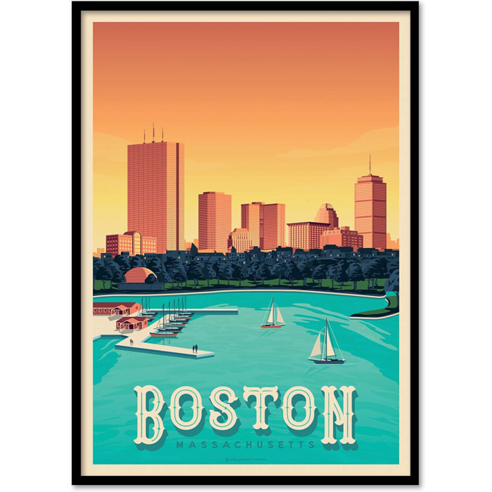 Affiche - Boston - Olahoop Travel Posters
