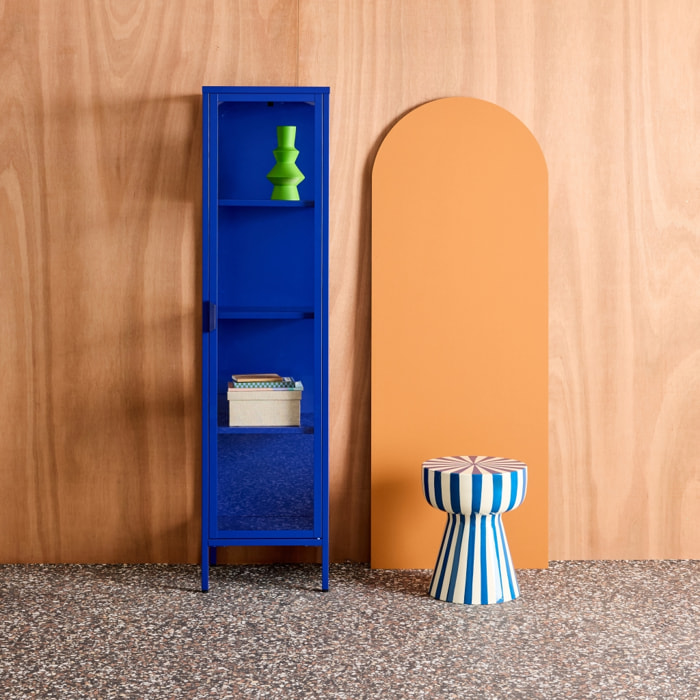 Buffet de rangement acier et verre trempé 1 porte 160cm ARKANSAS