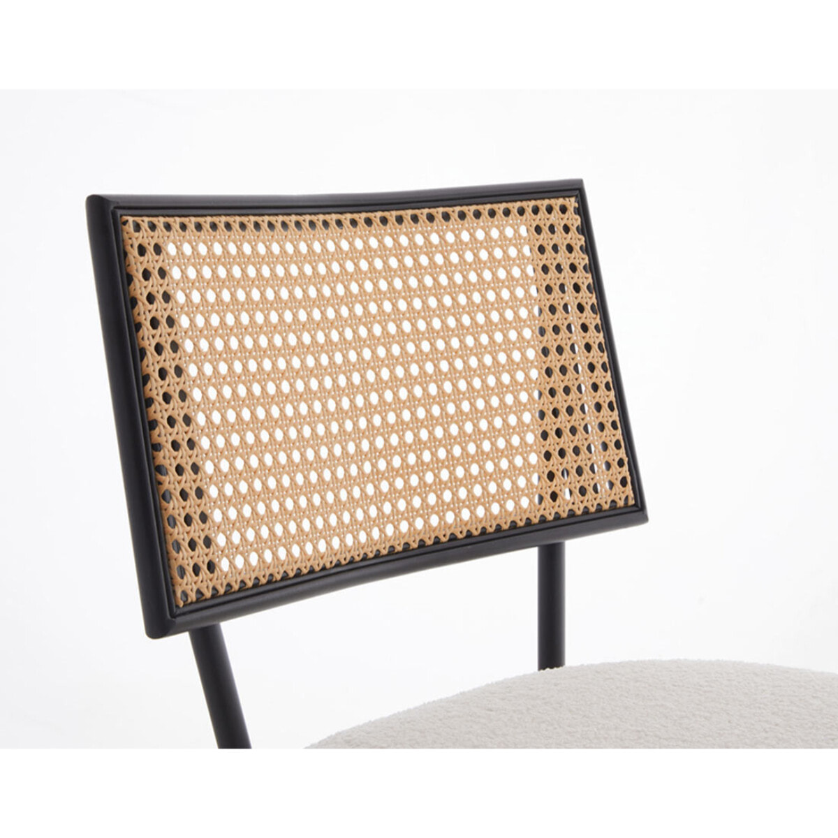 Luciano - lot de 2 chaises cannage - en tissu bouclette - Beige