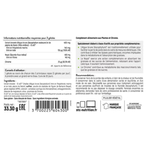 Killercal® - Capteur Triple Action Graisse/Sucre/Calories - Active la perte de masse grasse - Réduit l'apport calorique et l'appétit - Vegan - Pilulier de 90 Gélules Végétales