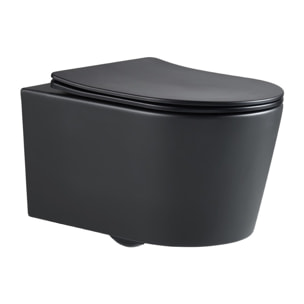 Pack WC Bati-support Geberit + WC Swiss Aqua Technologies sans bride + abattant SoftClose + plaque noire mat (BLSATGEB10SP)