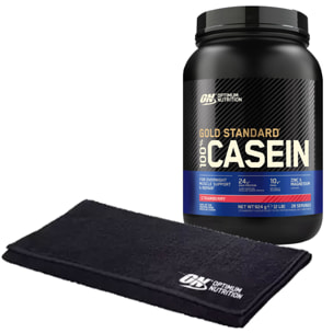 Proteine di Caseina a Lento Rilascio Fragola 924g Gold Standard 100% Casein + Asciugamano