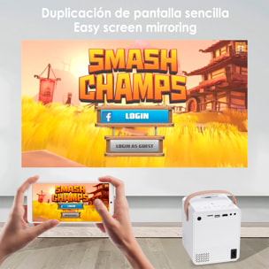 Proyector LCD Wifi 5G IMAX, Android 7, soporta 4k. 120 ANSI Lumens. Duplicación de pantalla.
