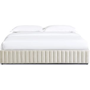 Lit coffre adulte en tissu chenille - BALTO