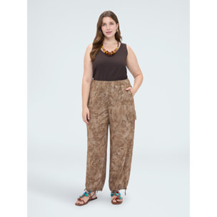 Fiorella Rubino - Top in jersey con scollo a V - Marrone