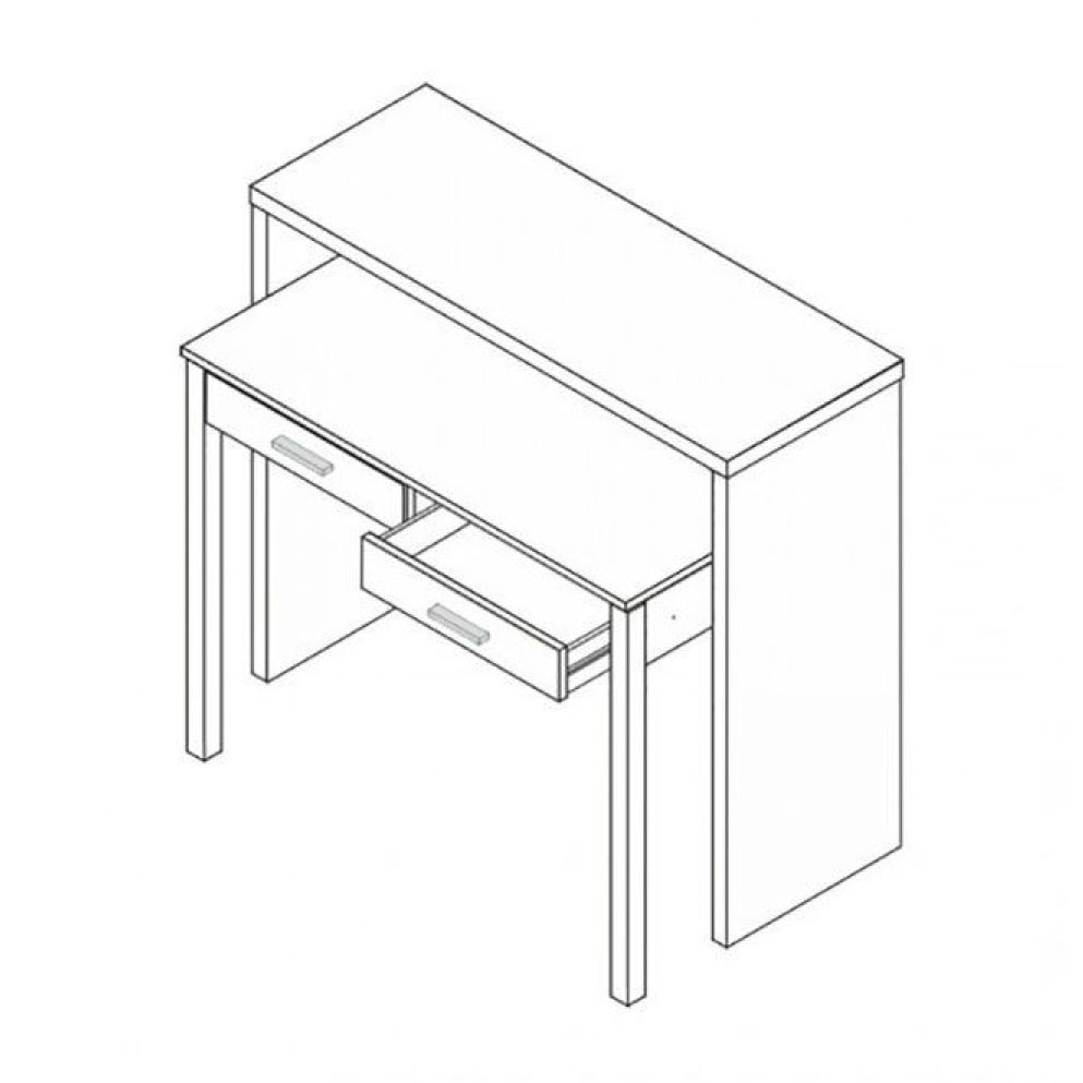 Mesa de escritorio extensible Bureau Blanco Artik (Blanco Mate)
