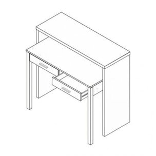 Mesa de escritorio extensible Bureau Blanco Artik (Blanco Mate)
