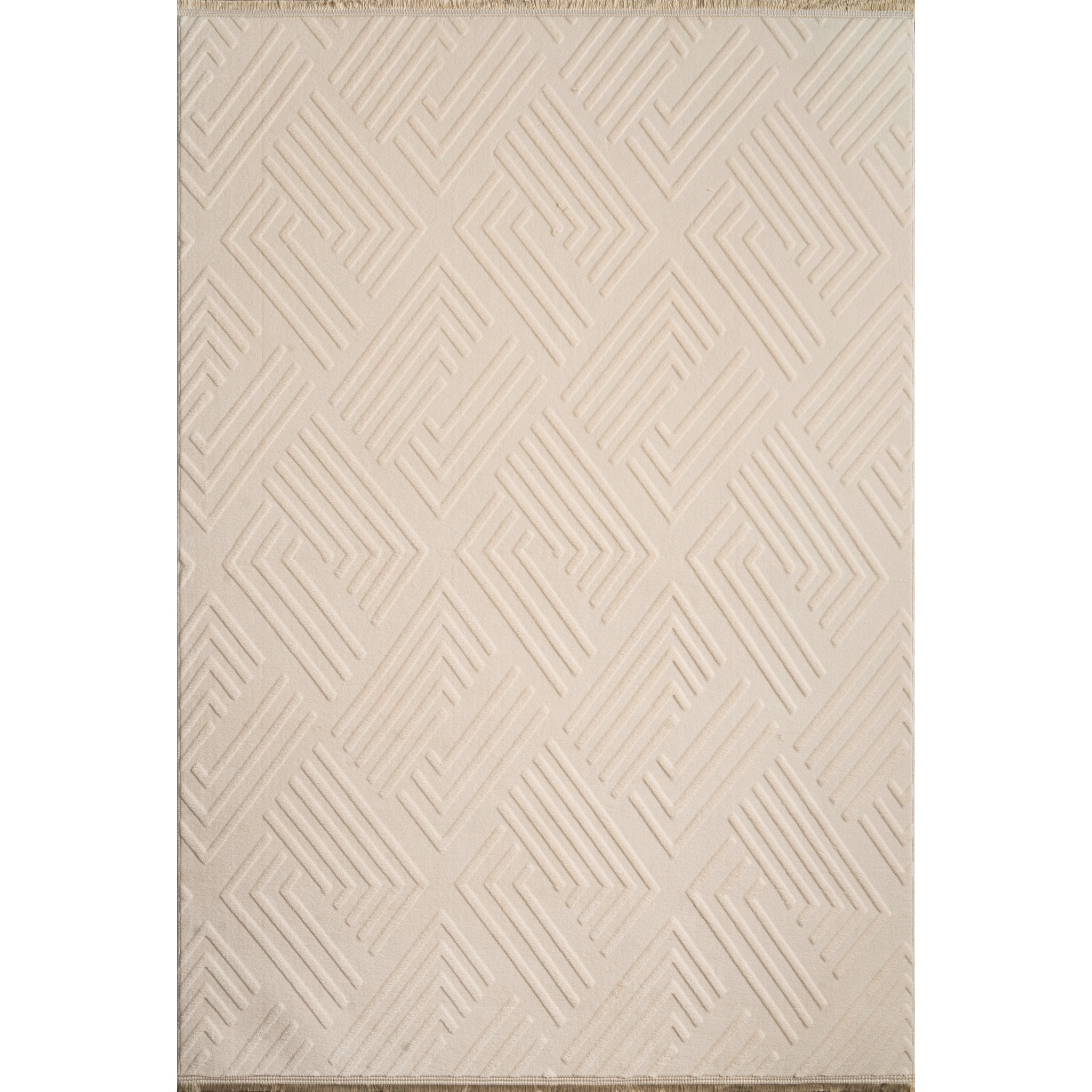 Tapis Oppo 1010 crème 160x230cm - Motif en relief - Lavable en machine