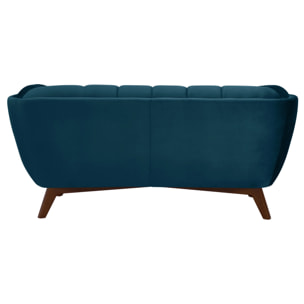 Canapé.2 places en velours bleu foncé - Mona