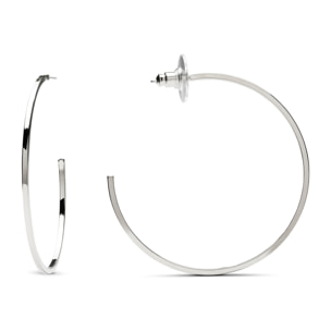 Pendientes de 48mm de diámetro acabados en rodio