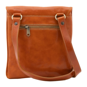 Borsa a tracolla da uomo in vera pelle - Modello False - Made in Italy - 25.0 x 23.0 x 4.0 cm