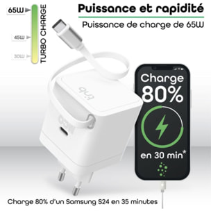 Chargeur + câble TNB GAN USB-C charge rapide + cable 70cm