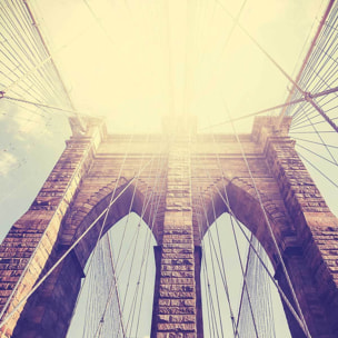 Affiche photo sunshine sur brooklyn Affiche + cadre en bois - Noir