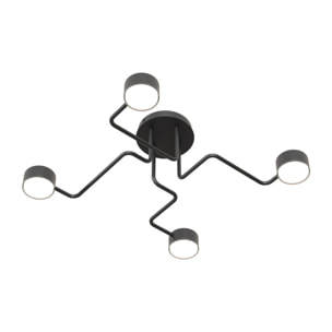 Lampada a sospensione KURAGE in acciaio nero opaco