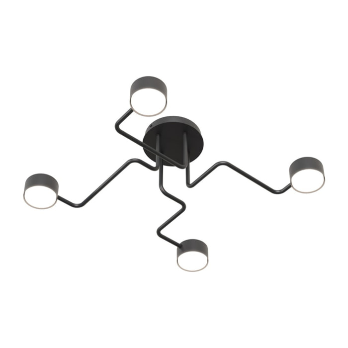 Lampada a sospensione KURAGE in acciaio nero opaco