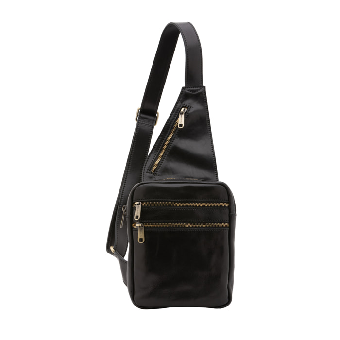 Borsa a tracolla  da uomo In Vera pelle Made in Italy 17x23x4 cm