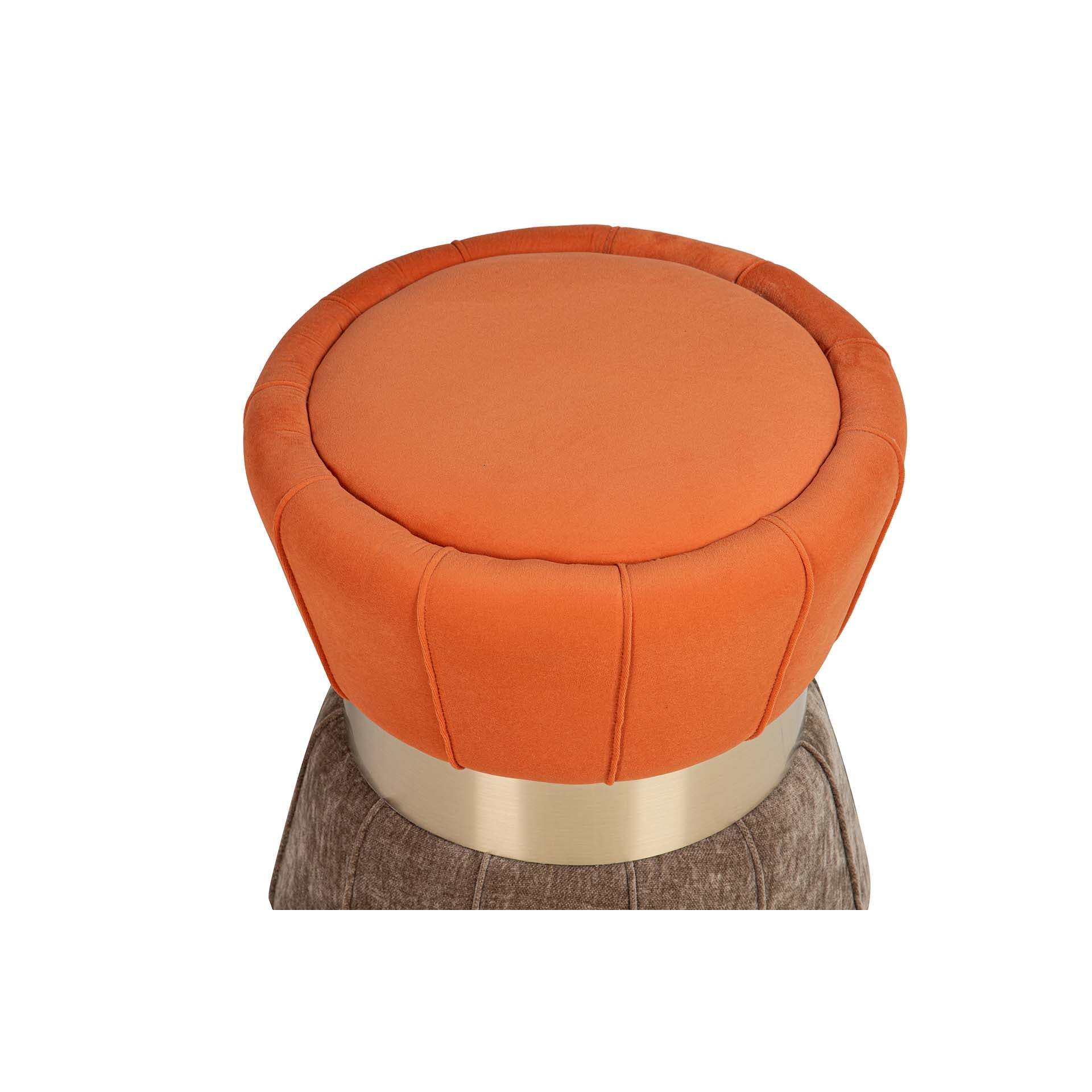 Puff Velvet Naranja Marron 40x40x44 Cm