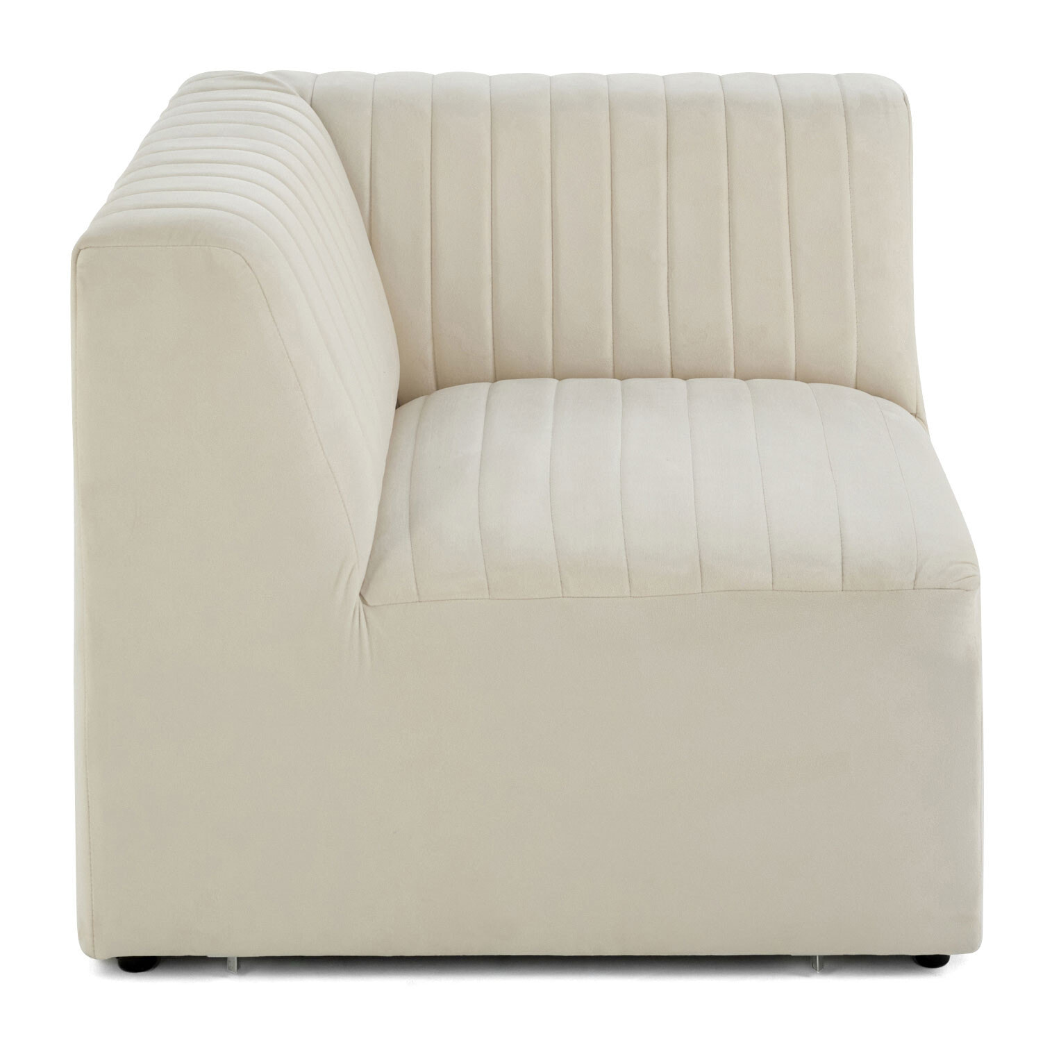 Nova - module d'assise d'angle réversible - en velours - Beige