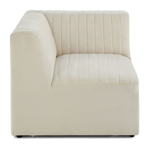 Nova - module d'assise d'angle réversible - en velours - Beige