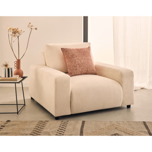 Pivoine - fauteuil en velours texturé - Beige