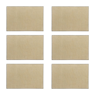 Lot de 6 sets de table en jute et contour gris 45x30cm