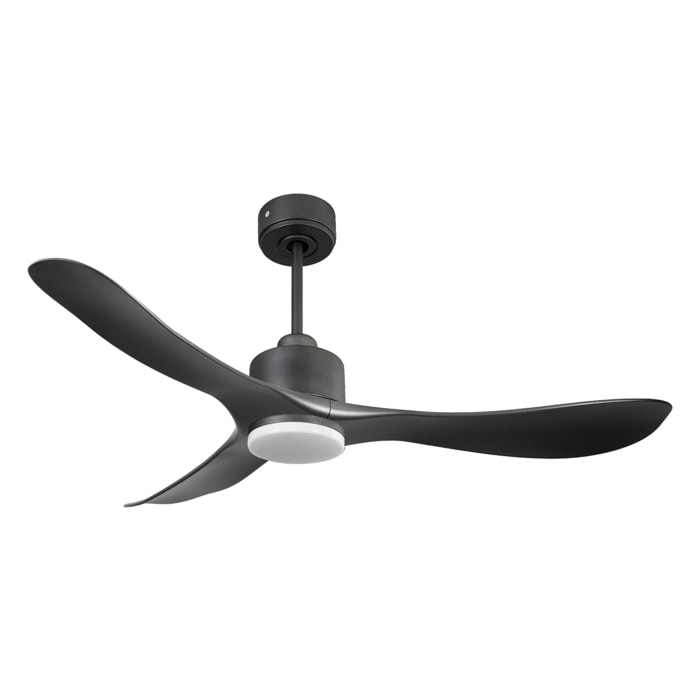 Ventilateur de plafond Réversible  Thermostat Dimmable Wifi Moteur à courant continu Toits en pente Télécommande Lumière à trois tons Hypersilence Mémoire