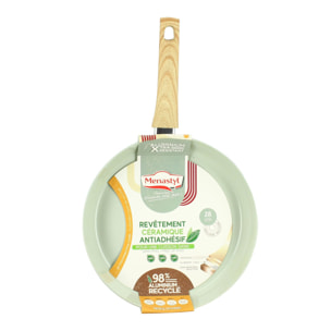 Poêle 28cm avec revêtement céramique céladon - tous feux COLORAMA