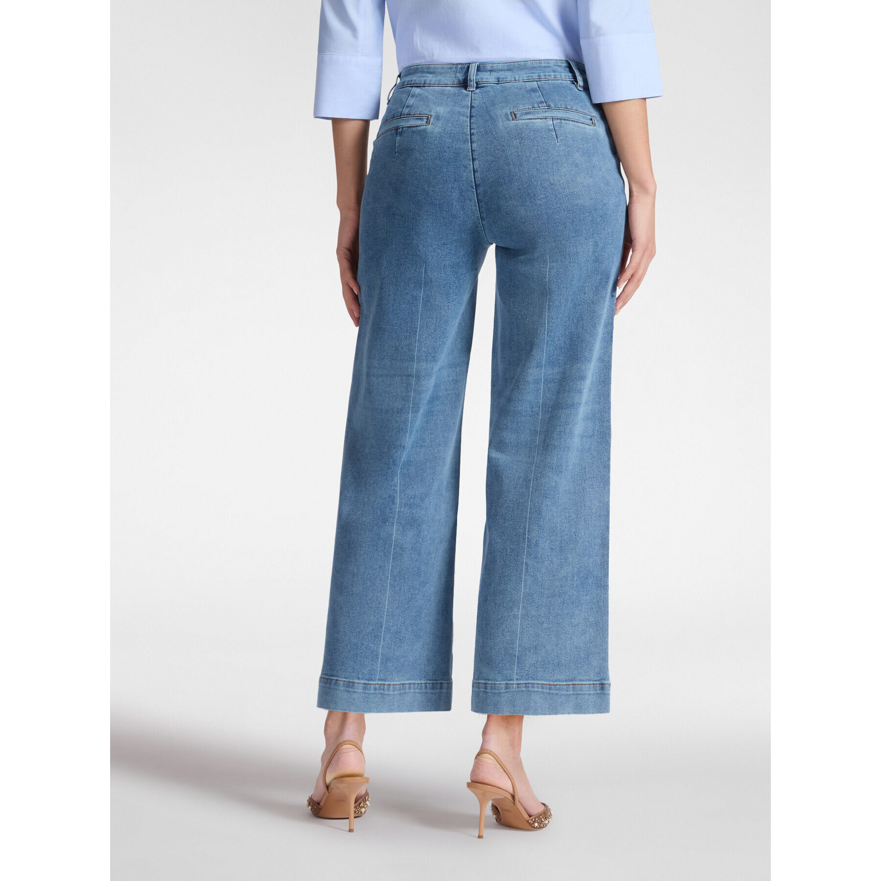 Elena Mirò - Jeans cropped de pierna ancha - Light - blue