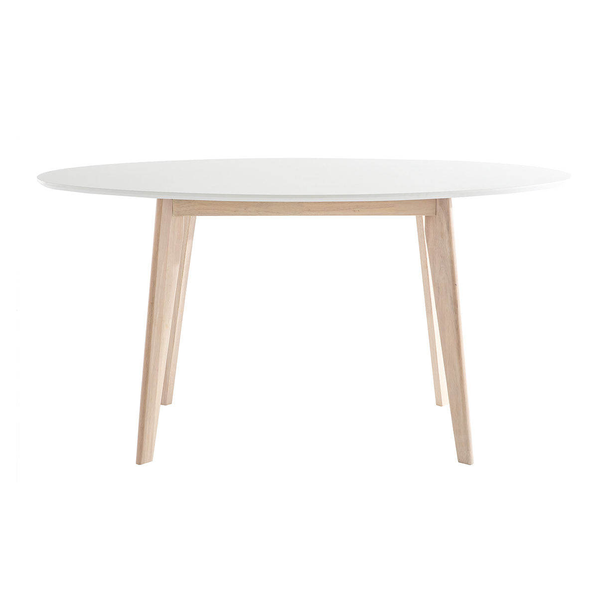 Table scandinave ovale blanche et bois clair L150 cm LEENA