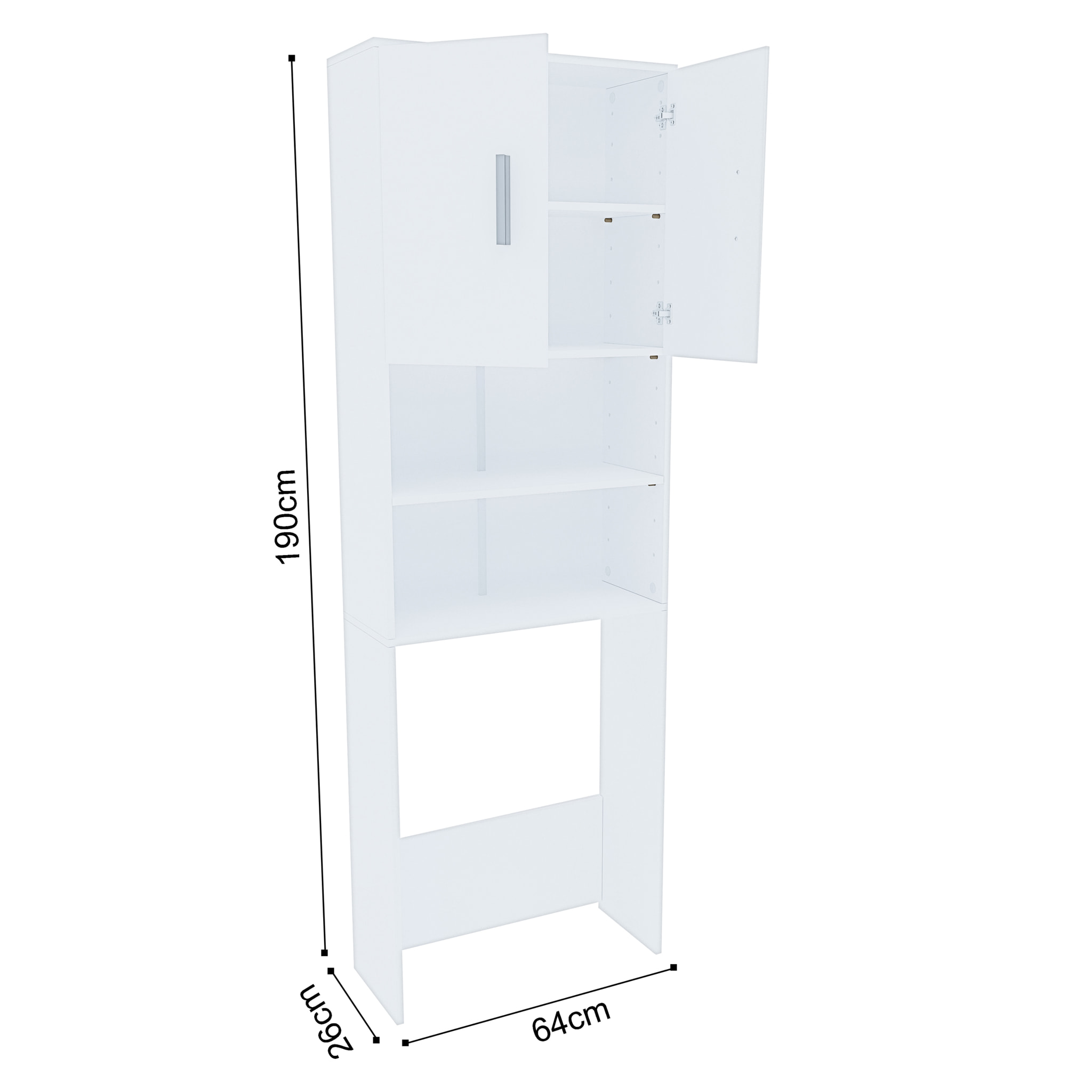 Mobile Sopra Lavatrice Asciugatrice Armadio Mobiletto Bagno Mobili Salvaspazio Armadietto A Colonna Per Lavanderia Coprilavatrice 190x26x64 Cm Bianco