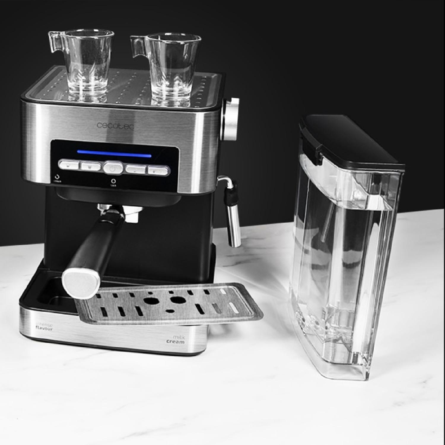 Cecotec Machine à café Express Power Espresso 20 Barista Pro. 2  Thermoblocks, 20Bars, Manomètre, Mode Auto pour 1 et 2 Café(s), Buse vapeur
