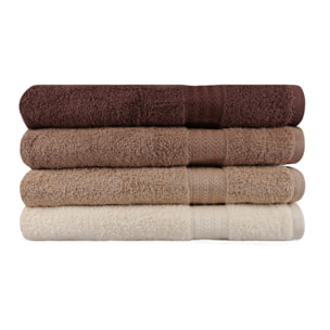 Juego de toallas de baño (4 piezas) crema, beige y marrón